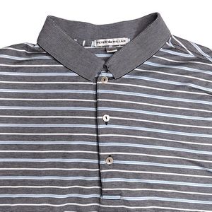 Peter Millar Striped Polo Shirt 100% Cotton Classic Preppy Professional Daddrip